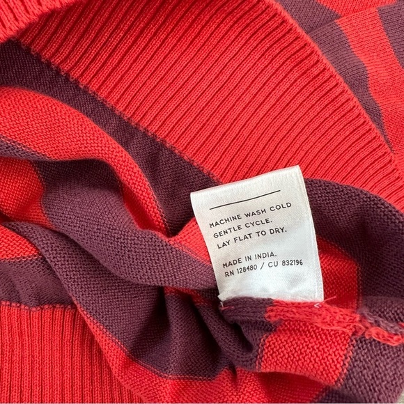 Pact Red and Purple Striped Crew Neck Sweater - Picture 6 of 10